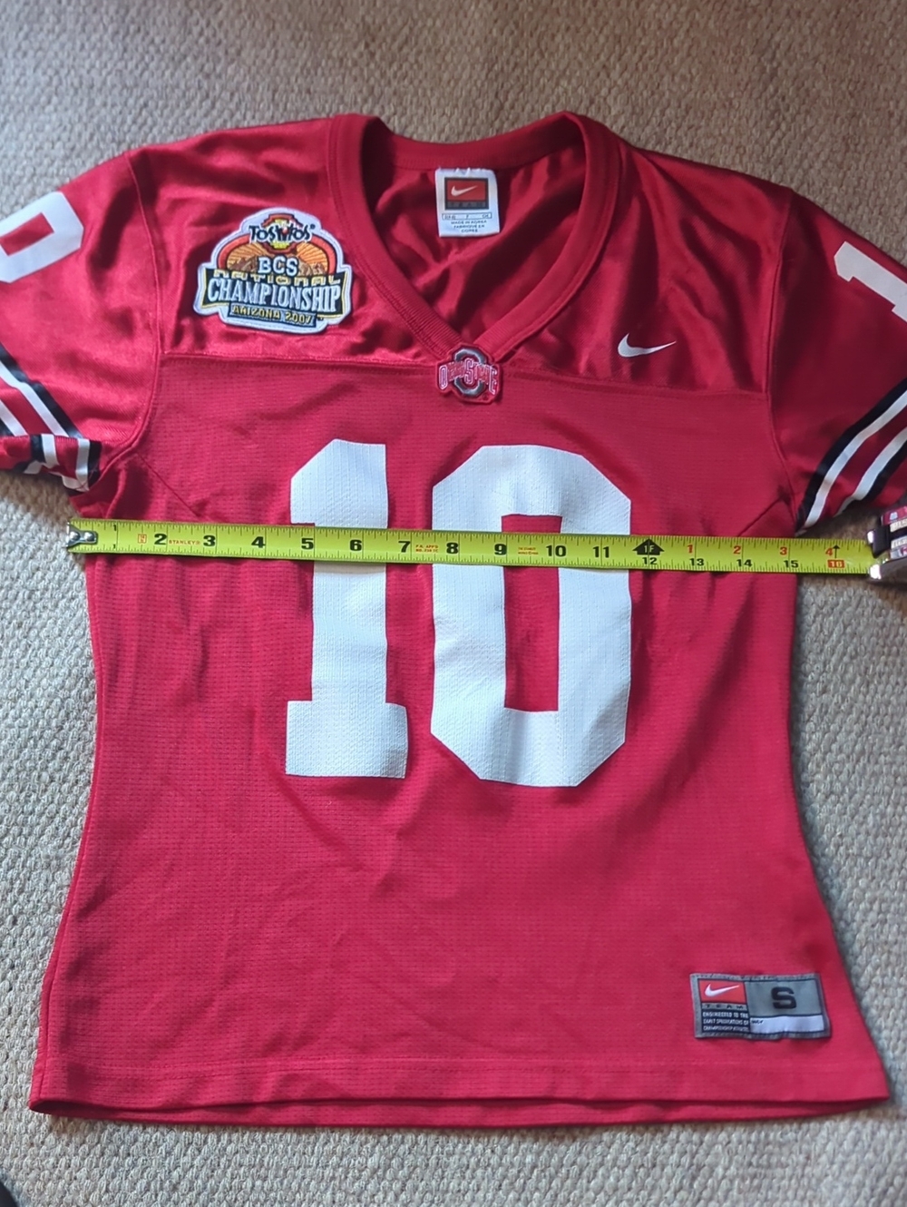 Vintage 2007 Tostitos National Championship Ohio State Football Jersey #10 Sz Sm - Picture 6 of 7